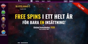 Slotsmagic erbjuder freespins i ett år