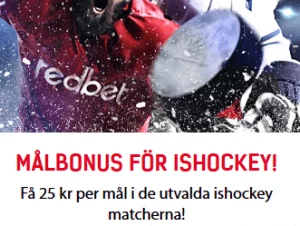 redbet 25 kr per mål på utvalda ishockeymatcher