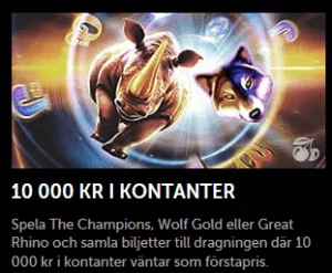 Betsafe nätcasino 10 000 kr i kontanter