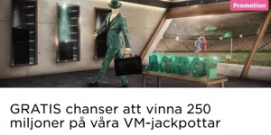 MrGreen GRATIS chanser att vinna 250 miljoner på våra VM-jackpottar!