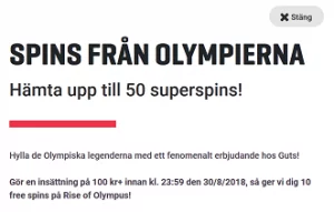 Nätcasino Guts - FREESPINS FRÅN OLYMPIERNA!