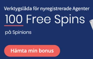 Nätcasino Agent Spinner - verktygslåda för nyregistrerade agenter: 100 freespins på casinospel Spinions!