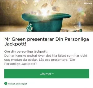 Mr Green presenterar Din Personliga Jackpott!