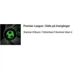 Färska odds på Premier League hos casino Unibet!